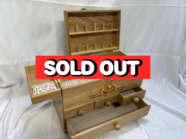 【SOLD OUT】レトロ　G-Wood 木製　裁縫箱　ソーイングボックス