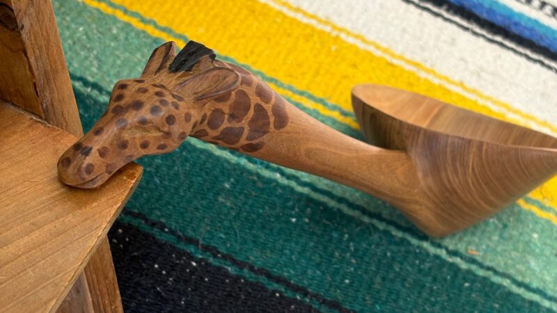 木製　動物スプーン　キリン