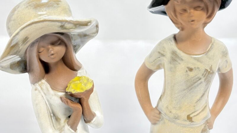 アンティーク　陶器製　人形　2体