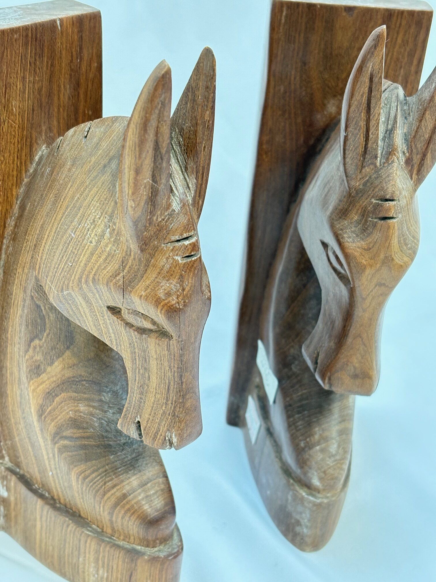 ブックエンド　木彫　馬